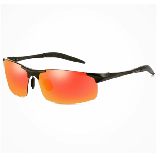 Солнцезащитные очки Hok, прямоугольные, ударопрочные, спортивные, зеркальные, с защитой от УФ, поляризационные, устойчивые к появлению царапин, черный