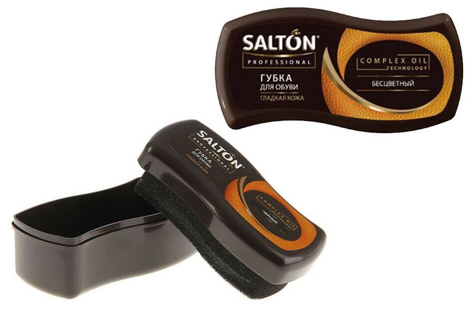 Губка для обуви из гладкой кожи Complex Oil SALTON Professional. (черный)