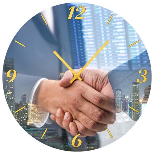 фото Svs настенные часы svs 3001885 деловое рукопожатие