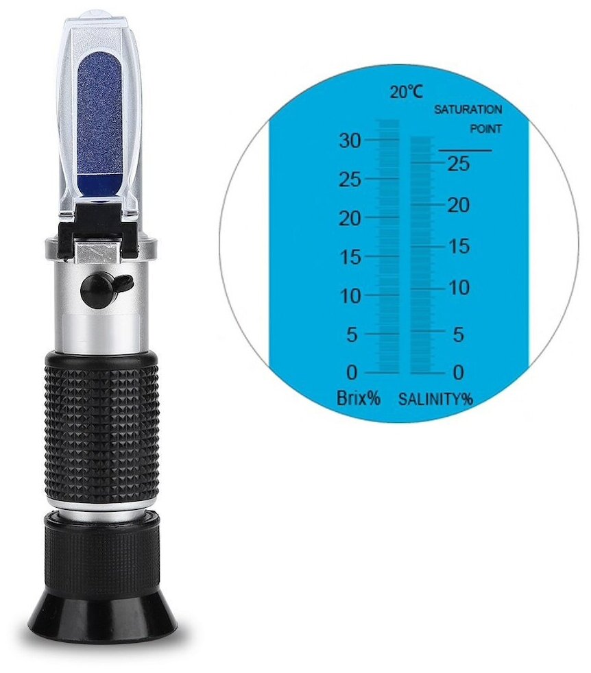 фото Рефрактометр для измерения сахара 0-32% Brix и солености 0-28%