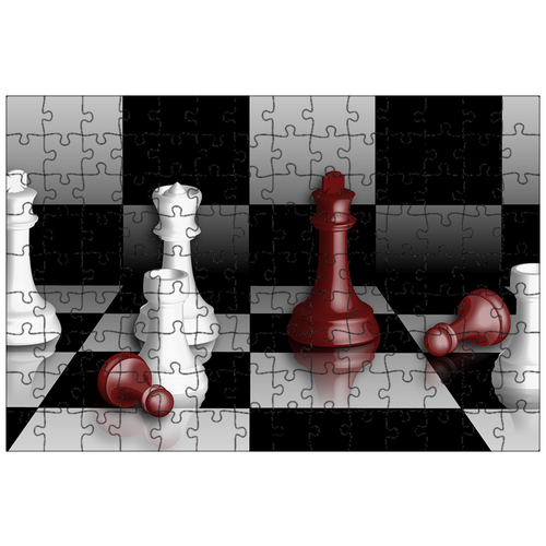 фото Магнитный пазл 27x18см."шахматы, шах и мат, стратегия" на холодильник lotsprints
