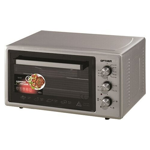 OPTIMA Мини-печь OPTIMA OF-48G 48л таймер лампа противень 2шт решетка серый 1600Вт 820800₽