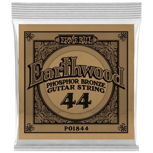 ERNIE BALL 1844 Earthwood Phosphor Bronze .044 Струна одиночная для акустической гитары ernie ball 1844 одиночная струна для акустической гитары earthwood phosphor bronze