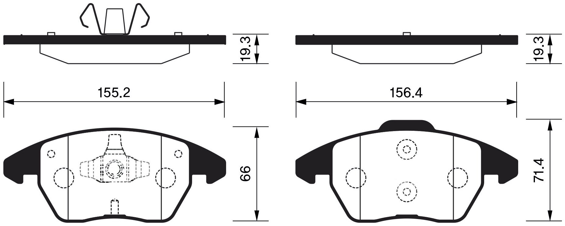 Дисковые тормозные колодки передние SANGSIN BRAKE SP2098 (4 шт.)