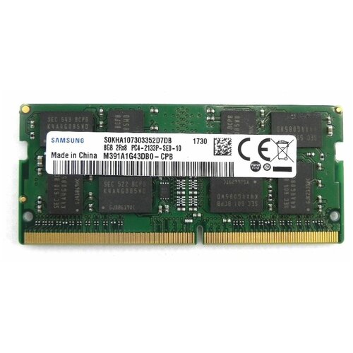 Оперативная память Samsung 8 ГБ DDR4 2133 МГц SODIMM CL15 M391A1G43DB0-CPBQ0 оперативная память samsung ddr4 4 гб 1rx8 2133 mhz so dimm pc4 2133p sa0 10