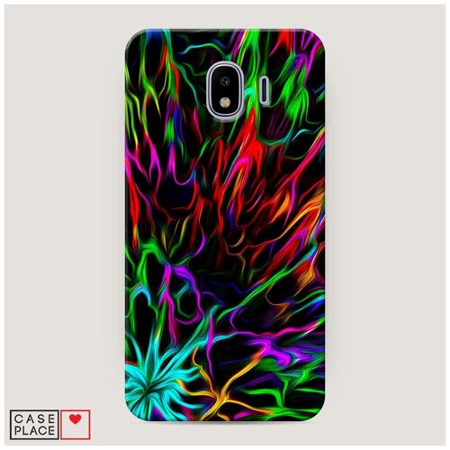 фото Чехол пластиковый samsung galaxy j4 разноцветные разводы case place
