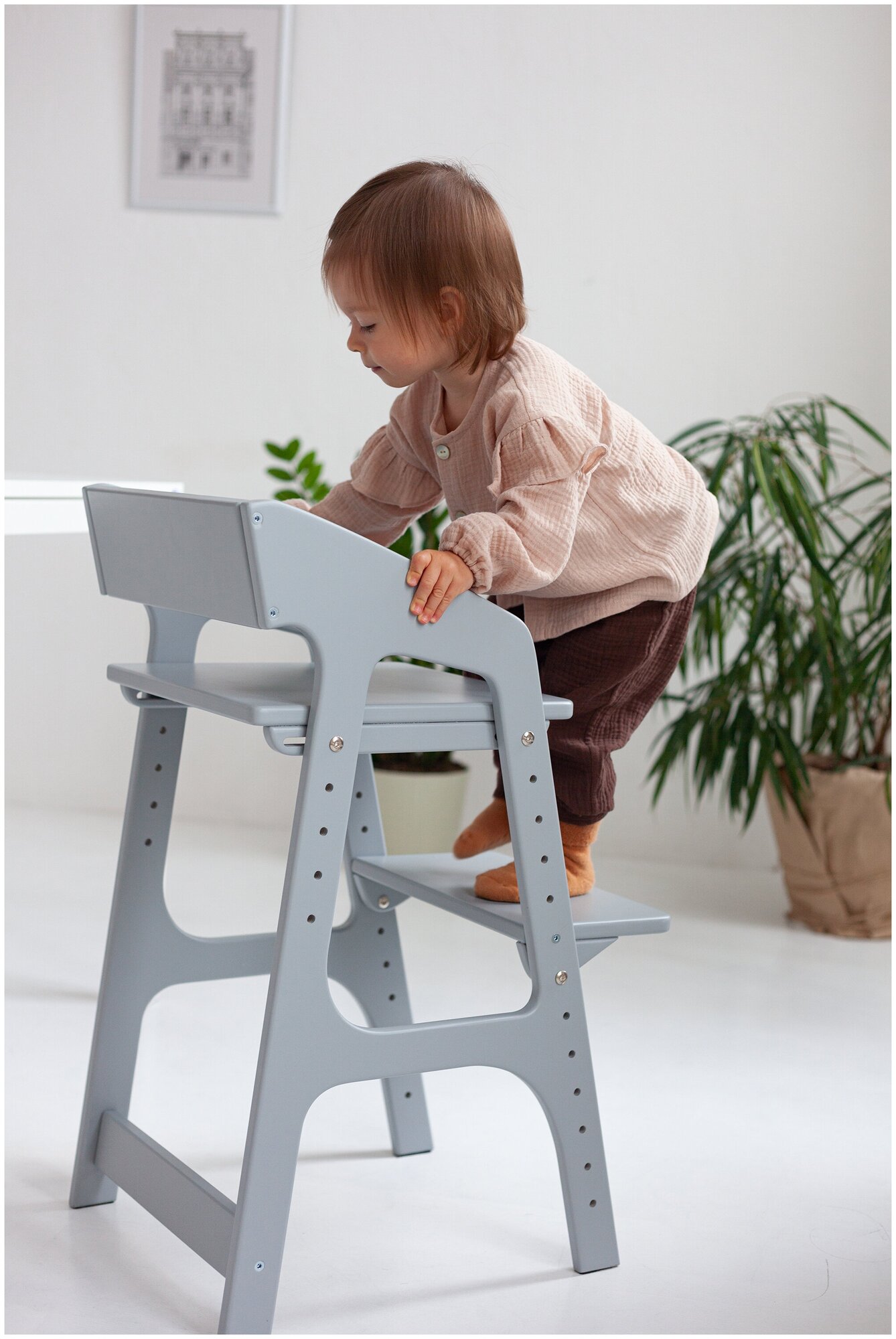 Растущий стул для детей FORLIKE, серый с подлокотниками - фотография № 9