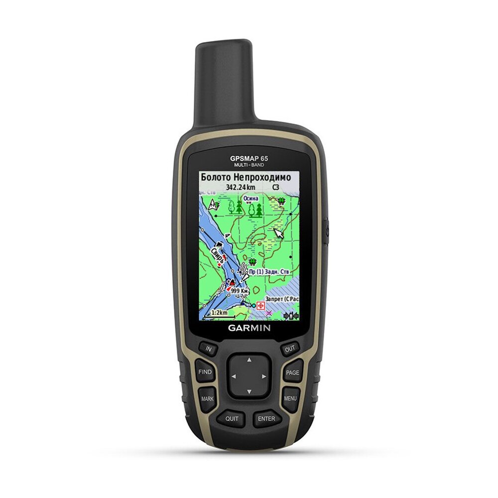 Garmin GPSMAP 65 Multi-Band/Multi-GNSS Навигатор с топокартой России, гарантия 2 года, для лесников, охоты, рыбалки, спорт