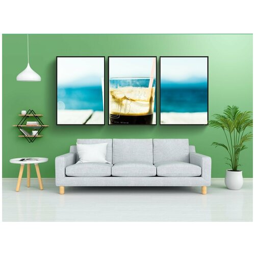 фото Набор модулных постеров для интерьера "лед, холодный, кофе" 60x90 см. в тубусе, без рамки lotsprints