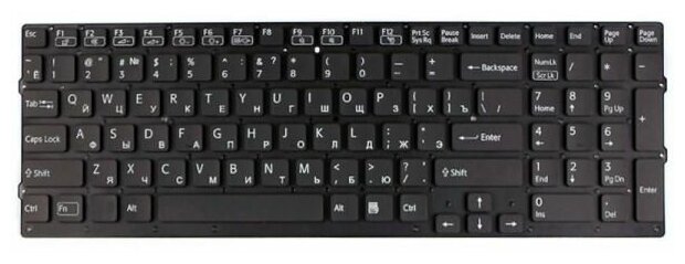 Клавиатура для ноутбука Sony Vaio VPC-F219FC VPC-F22 VPC-F23 черная без рамки без подсветки