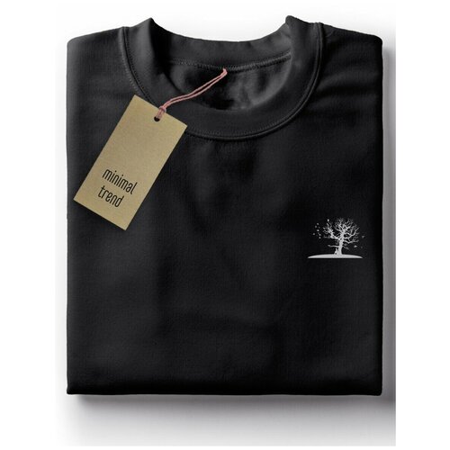 фото Мужская футболка черная, minimal trend, белый на черном - 452