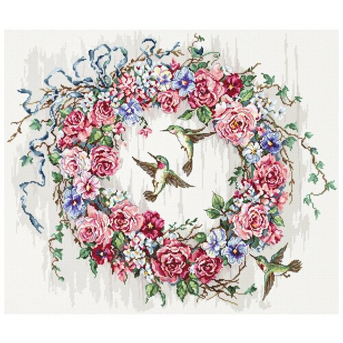 набор для вышивания крестом letistitch the reindeers on its way Набор для вышивания крестом Letistitch Hummingbird Wreath