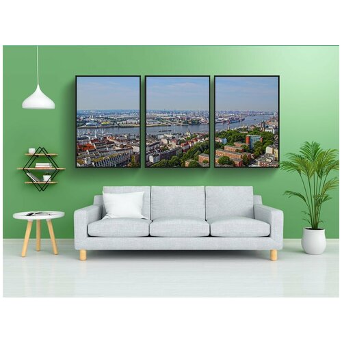 фото Набор модулных постеров для интерьера "гамбург, порт, эльба" 60x90 см. в тубусе, без рамки lotsprints