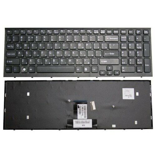 Клавиатура для ноутбука Sony Vaio VPC-EB11FMWI черная с черной рамкой 146000₽