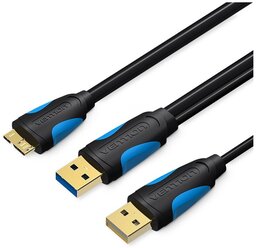 Кабель VENTION USB 3.0 AM/micro B, USB 2.0 AM - 0.25 м.