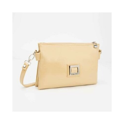 Janelli Кросс-боди, 2 отдела на молнии, наружный карман, длинный ремень, цвет бежевый