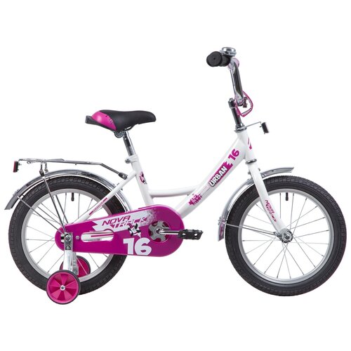 Велосипед NOVATRACK 16 URBAN белый полная защита цепи тормоз нож крылья и багажник хром 688000₽