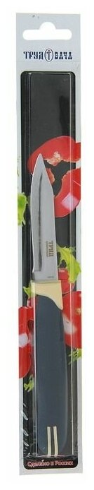 Нож кухонный «Мультиколор», для овощей, лезвие 8 см, с пластмассовой ручкой, цвет синий - фотография № 6