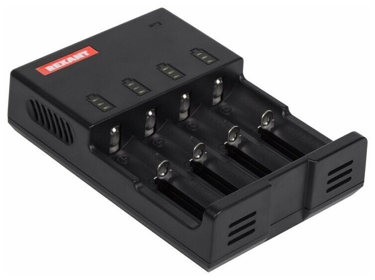 Универсальное "SMART" зарядное устройство для 4 АКБ + индикация заряда цвет: черный