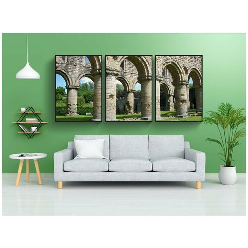 фото Набор модулных постеров для интерьера "buildwas аббатство, англия, великобритания" 60x90 см. в тубусе, без рамки lotsprints