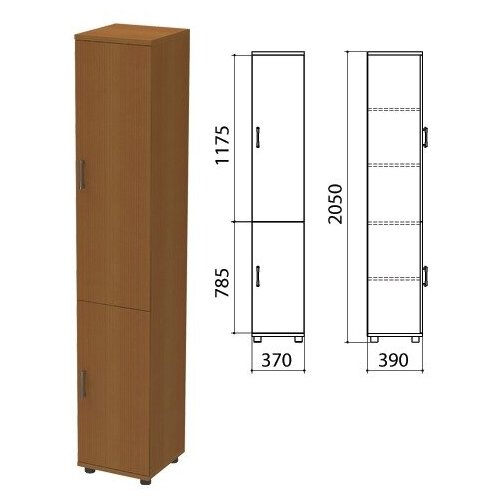Шкаф закрытый «Монолит», 370×390×2050 мм, цвет орех гварнери (комплект)