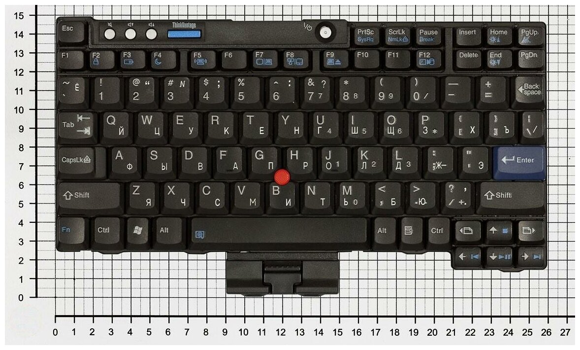 Клавиатура для ноутбука Lenovo 39T7234 русская черная с указателем