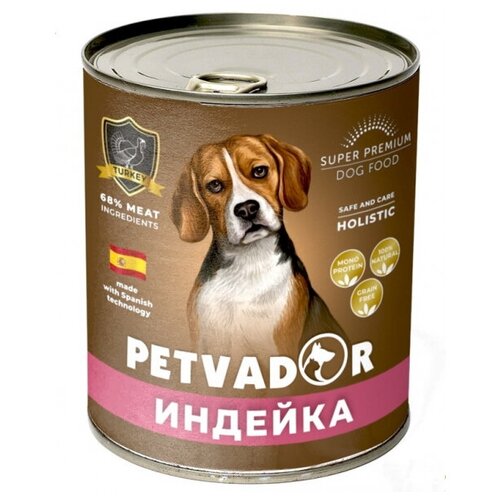 Petvador Консервы для собак с Индейкой 400 гр x 6 шт.