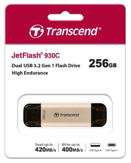 USB флешка Transcend 256Gb JetFlash 930C USB Type-C/USB 3.2 Gen 1