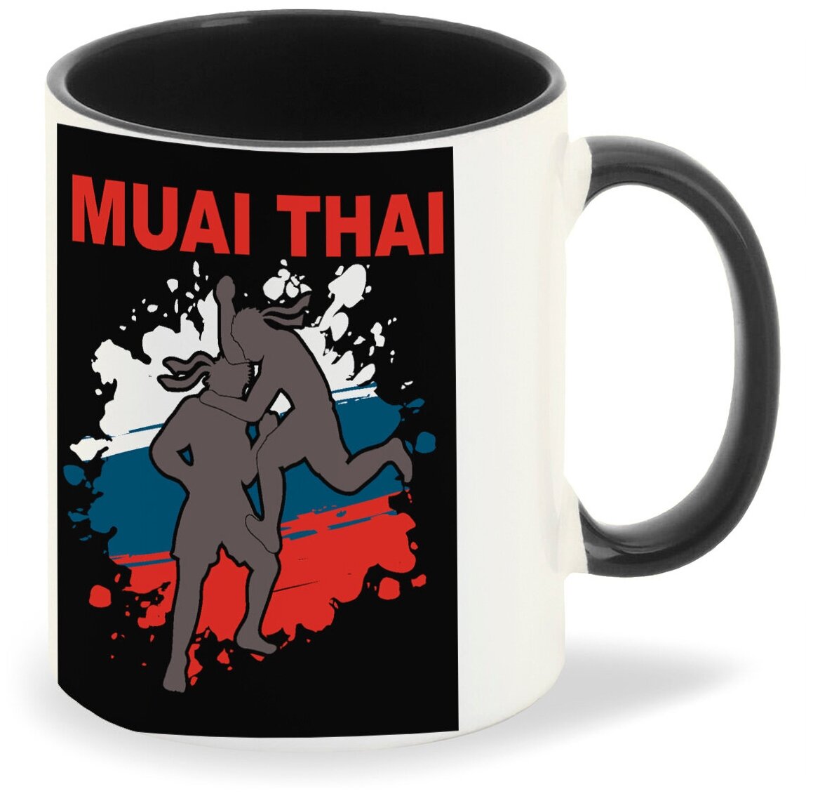 Кружка черная CoolPodarok Muay thai (тайский бокс)