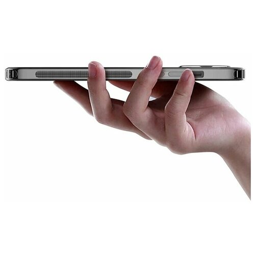 фото Прозрачный cиликоновый чехол-накладка для iphone 13 mini с защитой камеры glass king