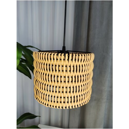 Подвесной светильник, потолочный светильник S4074-1 из полиротанга, бежевый, Е27, 60 Вт