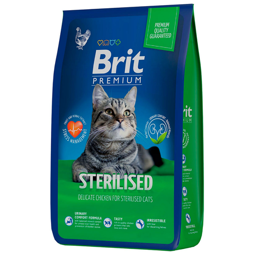 Brit Premium Cat Sterilized Chicken Сухой корм для для стерилизованных кошек Курица 8кг