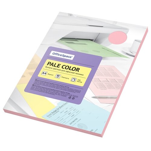 Бумага цветная ArtSpace OfficeSpace Pale Color A4 80 гм 100 листов розовый PC_38235 499₽