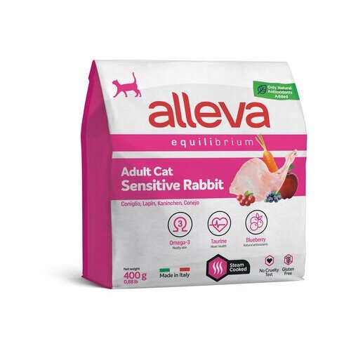 ALLEVA EQUILIBRIUM CAT для кошек Adult Sensitive Rabbit / взрослых с кроликом 0,4 кг 1066 новинка, (2 шт)