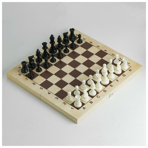 Market-Space Шахматы гроссмейстерские 43х43 см, фигуры пластик, король h=9.7 см, пешка 4.2 см