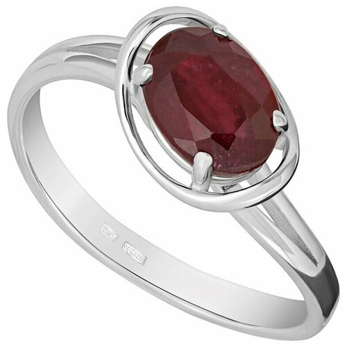 Кольцо Lazurit Online, серебро, 925 проба, серебрение, рубин, размер 19, красный