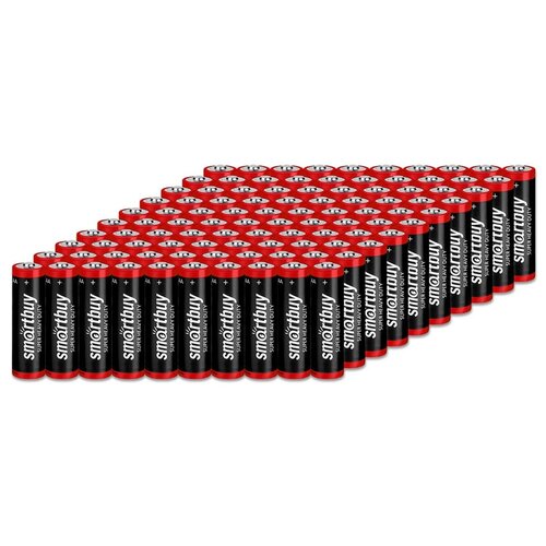 Батарейка SmartBuy AA R6 Super Heavy Duty, в упаковке: 100 шт. батарейка smartbuy aa r6 super heavy duty в упаковке 4 шт