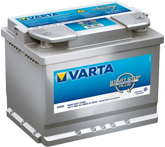 Аккумулятор для спецтехники VARTA Silver Dynamic AGM D52 (560 901 068) 242х175х190