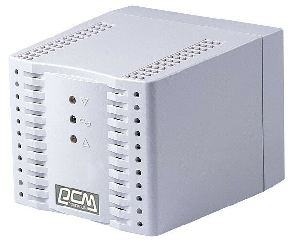 Стабилизатор напряжения POWERCOM 1000 Вт, 2000 ВА, белый, пластиковый (TCA-2000)