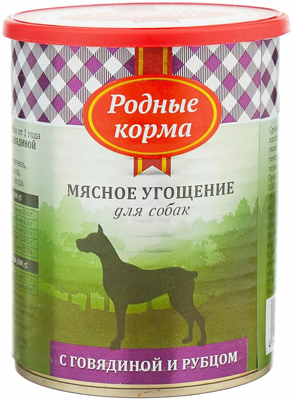 Влажный корм Родные корма Мясное угощение для взрослых собак, говядина/рубец, 340г - фото №3