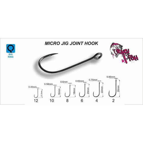 фото Одинарный крючок crazy fish micro jig joint hook №10 10 шт