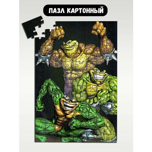 Пазл картонный 29x20 см, размер А4, 120 деталей, модель Игра double dragon - 780