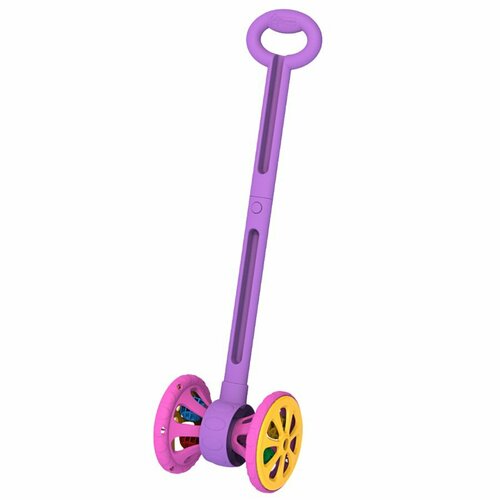 Каталка Весёлые колёсики с шариками фиолетово-розовая 760 Норд /10/ нордпласт каталка весёлые колёсики с шариками фиолетово розовая