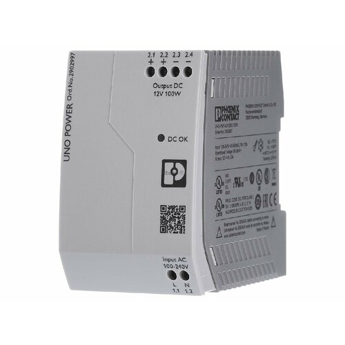 Источник питания постоянного тока 85 . 264 В / 12 В 100 Вт UNO-PS/1AC/12DC/100W – Phoenix – 2902997 – 4046356808354