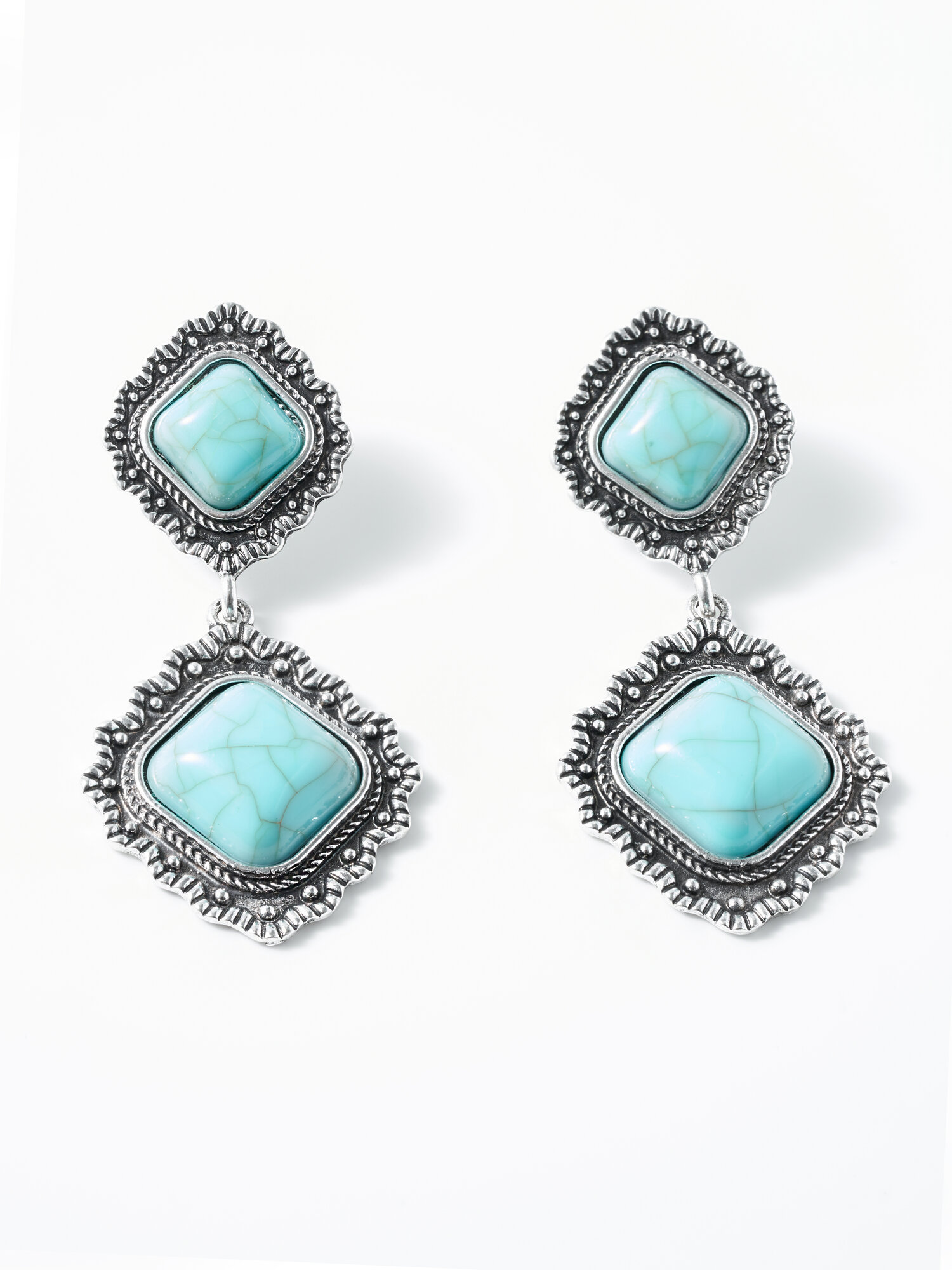 Серьги пусеты Shine & Beauty, бирюза