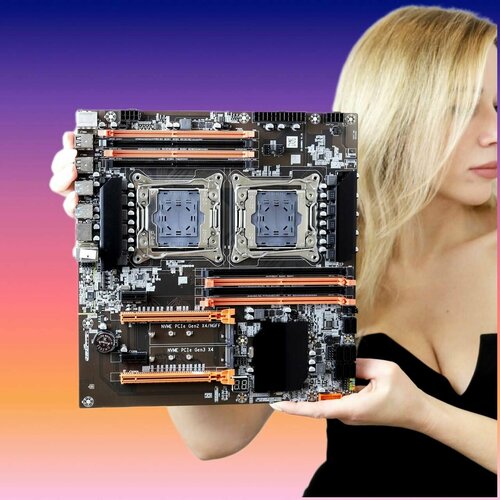 Материнская плата x99 с 2 процессорами DDR4 930000₽