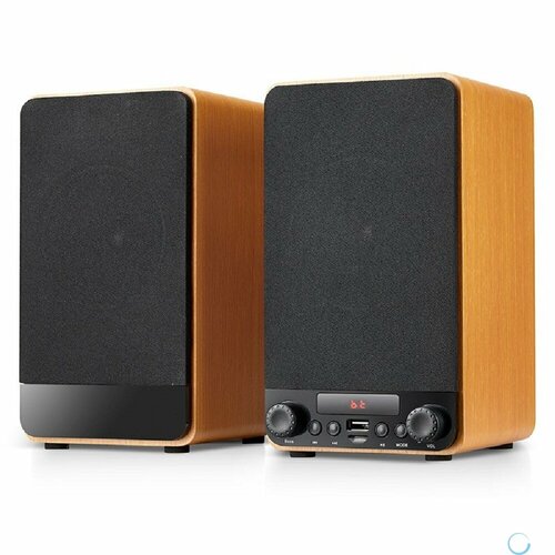 Dialog Jazz AJ-13 BROWN - акустические колонки 2.0, 2*15W RMS, Bluetooth, FM, USB+microSD reader