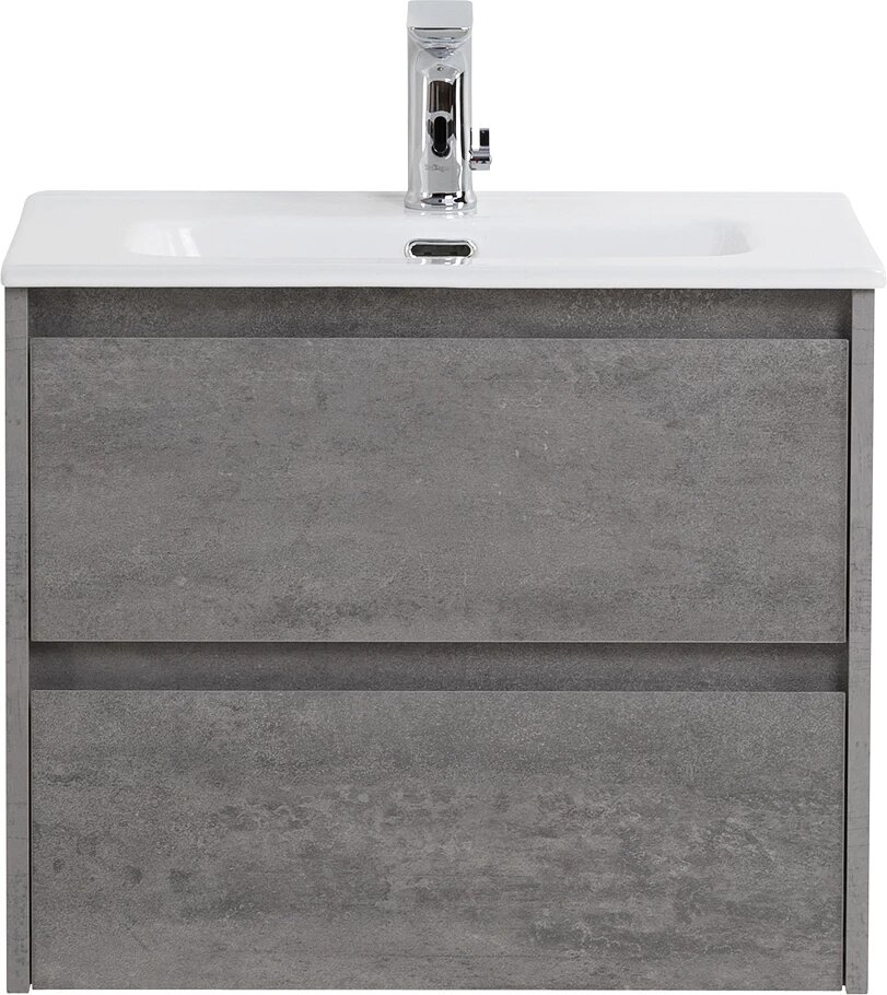 Kraft 39 база под раковину подвесная с двумя выкатными ящиками, cemento grigio, 700х390x500, 39-700 390-2c-so-cg Belbagno 39-700/390-2c-so-cg