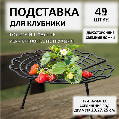 Подставка под клубники ADVAPLAST черная 49 шт, 30 см, подставка для цветов, опора для растений, кустодержатель черный