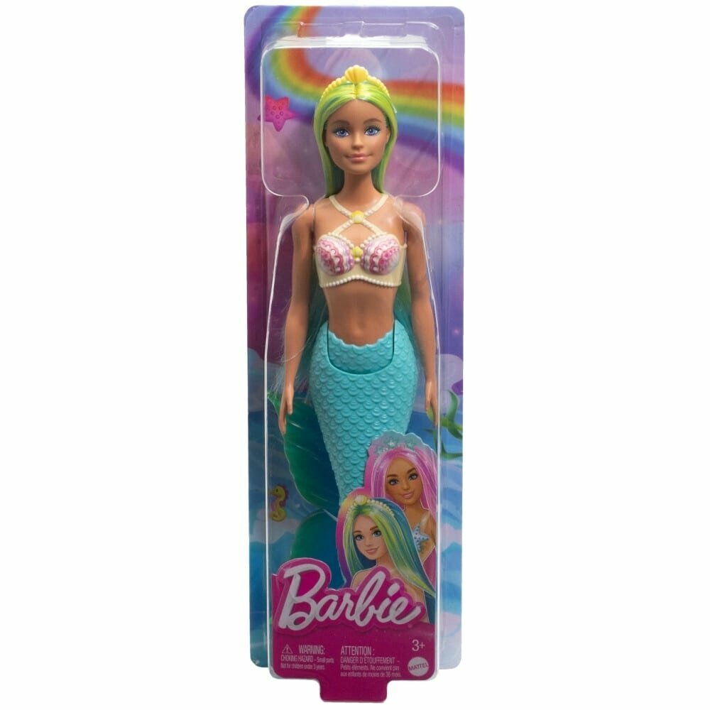 Кукла русалка Barbie, 3 - 18 лет, пластик/текстиль, 32 см, HRR03